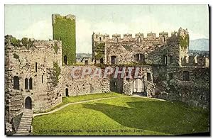 Carte Postale Ancienne Carnarvon castle Queen's gte and watch tower