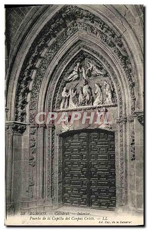 Carte Postale Ancienne Burgos Catedral Interior Puerta de la Capilla del Corpus Cristi