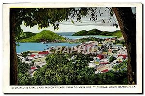 Carte Postale Ancienne Charlotte Amalie And French Village From Denmark Hill St Thomas Virgin Isl...