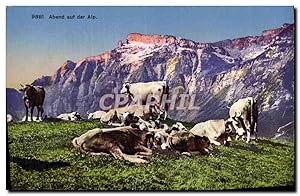 Seller image for Carte Postale Ancienne Abend auf der Alp Vaches for sale by CPAPHIL