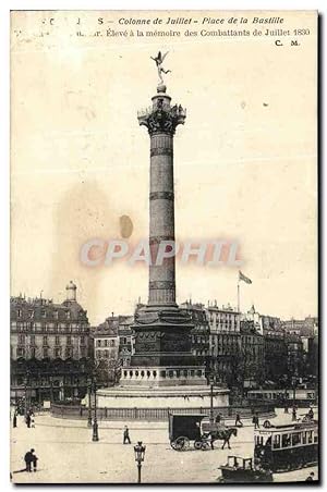 Seller image for Carte Postale Ancienne Paris Colonne de Juillet Place de la Bastille for sale by CPAPHIL