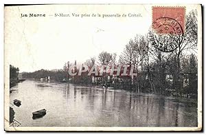 Carte Postale Ancienne La Marne St Maur vue Prise de la Passerelle de Creteil