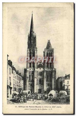 Carte Postale Ancienne Abbaye de Saint Denis au Debut du 19eme avant l'incendie de la Fleche