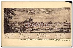 Carte Postale Ancienne Musee de St Denis La Ville et l'Abbaye de St Denis au XVll siecle