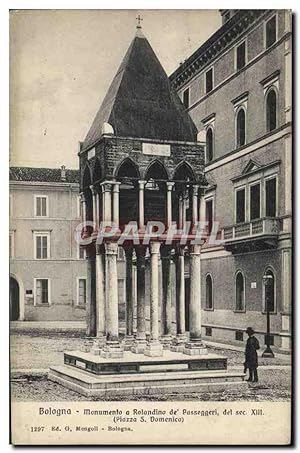 Carte Postale Ancienne Bologna Monumento a Rolondino de Passeggeri del sec Xlll