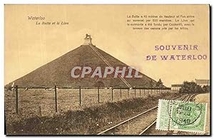 Carte Postale Ancienne Waterloo La hutte et le lion