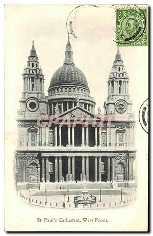 Imagen del vendedor de Carte Postale Ancienne St Paul's Cathedral West Front London a la venta por CPAPHIL