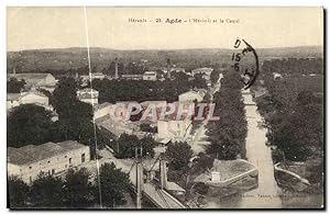 Carte Postale Ancienne Herault Agde L'Herault et le Canal