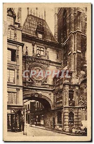 Bild des Verkufers fr Carte Postale Ancienne Rouen La Grosse Horloge Et La Fontaine zum Verkauf von CPAPHIL