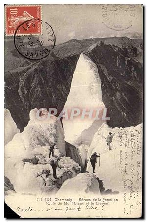 Image du vendeur pour Carte Postale Ancienne Chamonix Seracs de la Jonction Route du Mont Blanc et le Brevent alpinisme mis en vente par CPAPHIL