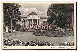 Bild des Verkufers fr Carte Postale Ancienne Wiesbaden Kurhaus Mit Blumengarten zum Verkauf von CPAPHIL