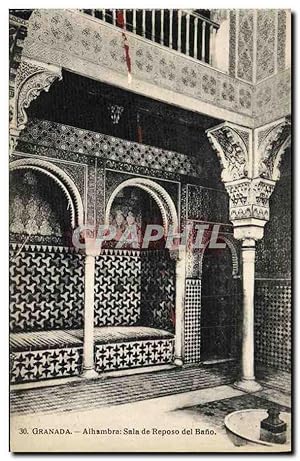 Bild des Verkufers fr Carte Postale Ancienne Granada Alhambra Sala de Reposo del Bano zum Verkauf von CPAPHIL