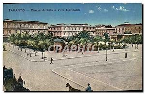 Carte Postale Ancienne Taranto Piazza Archite e Villa Garibaldi