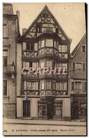 Imagen del vendedor de Carte Postale Ancienne Saverne Vieille maison XV e siecle Maison Staat Boulangerie Patisserie a la venta por CPAPHIL