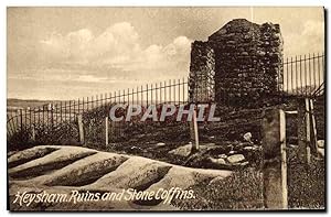 Carte Postale Ancienne Heysham Ruins And Stone Coffins