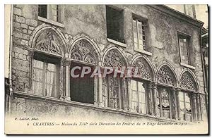 Image du vendeur pour Carte Postale Ancienne Chartres Maison du Xlll e siecle Decoration des Fentres du Etage decouverte en mis en vente par CPAPHIL
