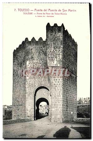 Carte Postale Ancienne Toledo Porte du Pont de Saint Martin