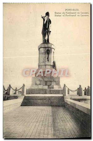 Bild des Verkufers fr Carte Postale Ancienne Port Said Statue de Ferdinand De Lesseps Egypte zum Verkauf von CPAPHIL