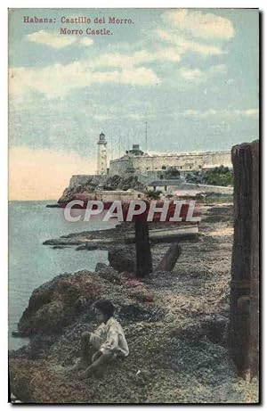 Carte Postale Ancienne Habana Castillo del Morro Cuba Enfant