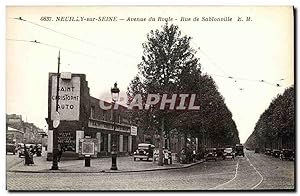 Carte Postale Ancienne Neuilly sur Seine Avenue du royale Rue de Sablonville saint Christophe Auto