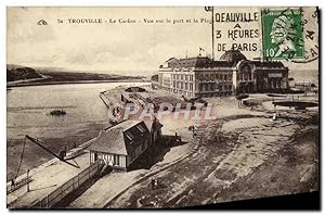 Carte Postale Ancienne Trouville Le Casino vue sur le Port et la Plage