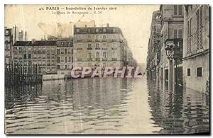 Carte Postale Ancienne Paris Inondation de Janvier 1910 La place de Bourgogne