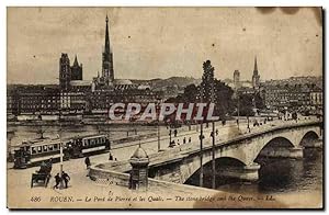 Carte Postale Ancienne Rouen Le Pont de Pierre et les Quais