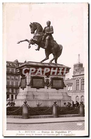 Bild des Verkufers fr Carte Postale Ancienne Rouen Statue de Napoleon l er fondue avec les canons de la bataille d'Austerlitz zum Verkauf von CPAPHIL