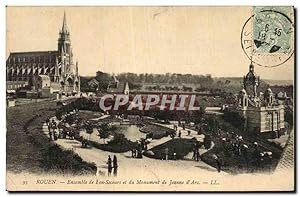 Seller image for Carte Postale Ancienne Rouen Ensemble de Secours et du Monument de Jeanne d'Arc for sale by CPAPHIL