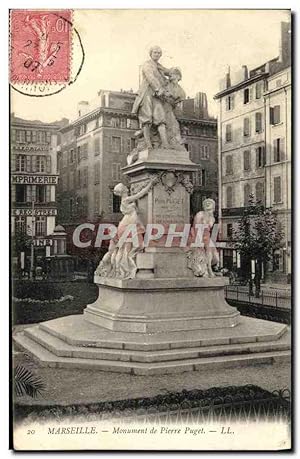 Carte Postale Ancienne Marseille Monument de Pierre Puget