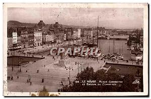 Carte Postale Ancienne Le Havre Place Gambetta Et Bassin Du Commerce