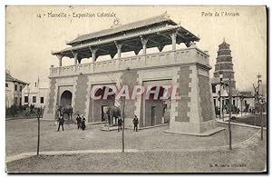 Carte Postale Ancienne Marseille Exposition Coloniale Porte de l'Annam Elephant