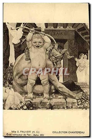 Seller image for Carte Postale Ancienne Fantaisie Enfant Mlle Pauvert Collection Chantereau Eros vainqueur de Pan SAlon 1931 for sale by CPAPHIL