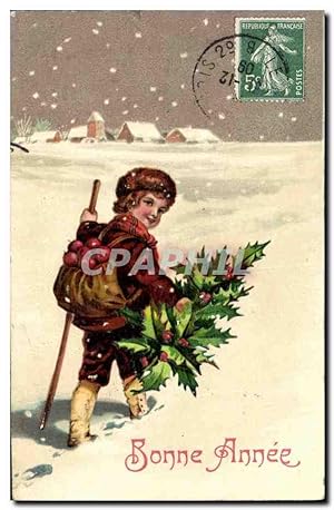 Image du vendeur pour Carte Postale Ancienne Fantaisie Enfant Sapin Bonne anne mis en vente par CPAPHIL