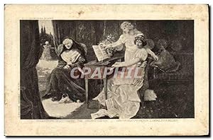 Imagen del vendedor de Carte Postale Ancienne Fantaisie Femme Chanson favorite de grand mere Hobson Piano a la venta por CPAPHIL