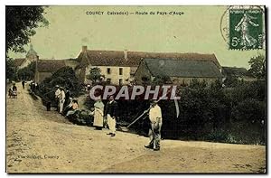 Carte Postale Ancienne Courcy route de la Vallée d'Auge (carte toîlee) TOP