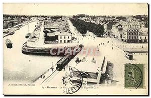 Imagen del vendedor de Carte Postale Ancienne Rennes Le Mail Le canal et la nouvelle Gare Train a la venta por CPAPHIL