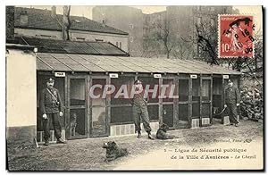 Carte Postale Ancienne Ligue de Securite Publique de la Ville d'Asnieres Le Chenil Chiens