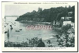 Carte Postale Ancienne St Servan sur Mer L'anse murphi et le château de la roche aux mouettes