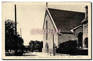 Carte Postale Ancienne Colombes Eglise Sainte Marie des Vallées Rue du souvenir