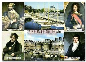 Bild des Verkufers fr Carte Postale Moderne Saint Malo Cite Corsaire Malouins celebres Jacques CArtier Duguay Trouin Chteaubriand Surcouf zum Verkauf von CPAPHIL