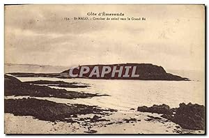 Bild des Verkufers fr Carte Postale Ancienne St Malo Coucher de soleil vers le Grand Bey zum Verkauf von CPAPHIL