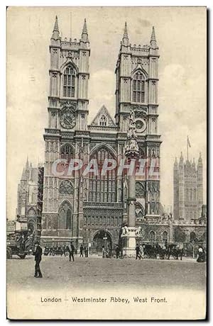 Imagen del vendedor de Carte Postale Ancienne London Westminster Abbey West Front a la venta por CPAPHIL