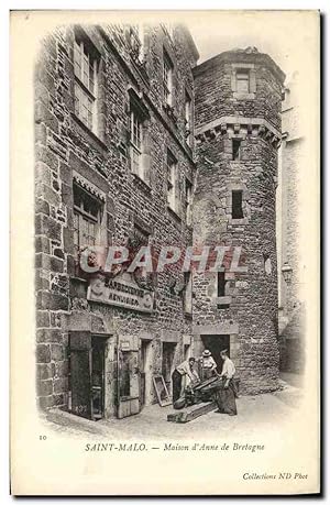 Carte Postale Ancienne Saint Malo Maison d'Anne de Bretagne Barbedienne Menuisier