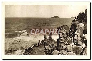 Carte Postale Ancienne Rotheneuf Les Rochers Sculptes Gargantua et le joie de vivre