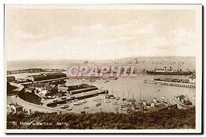 Carte Postale Ancienne Jersey St Helier's harbour Bateaux