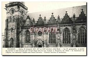 Bild des Verkufers fr Carte Postale Ancienne Fougeres Eglise St Leonard Cote Nord zum Verkauf von CPAPHIL
