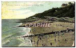 Carte Postale Ancienne Folkestone Beach Lower Promeande Looking West