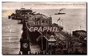 Bild des Verkufers fr Carte Postale Ancienne Brighton Aquarium Clock and Palace Pier showing new Winter Garden zum Verkauf von CPAPHIL