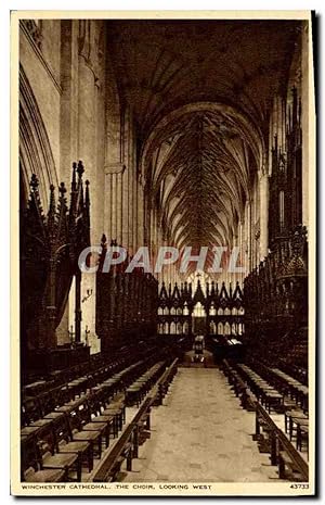 Carte Postale Ancienne Winchester Cathedral The choir Looking West
